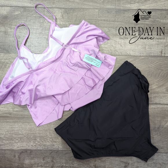 Adisputent High Waist Flounce Bikini Swimsuit Size XXL - Picture 7 of 7